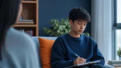 Konselor sekolah dan remaja berdialog tenang saat melakukan asesmen psikologi awal di era digital